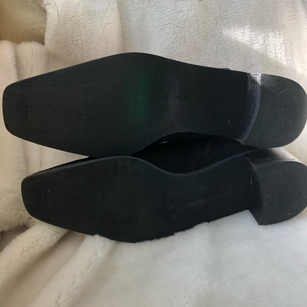 Stuart Weitzman black gortex ankle bootie chunky heel sz 6.5 - Picture 5 of 9